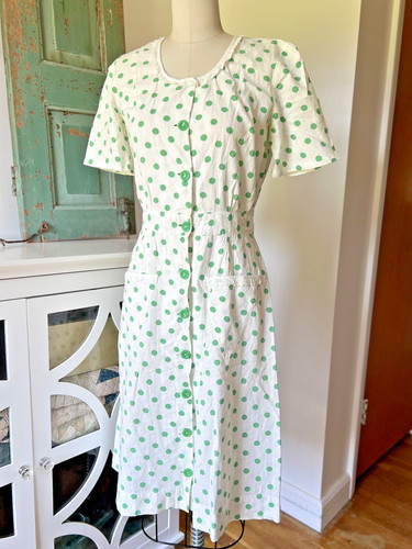 Vintage 1940s green white - vintage,