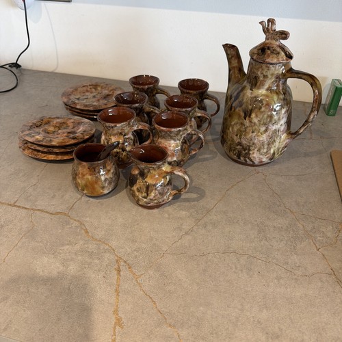 Cornish pottery coffee set - cornish,