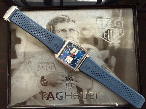Tag heuer monaco blue rubber - heuer,