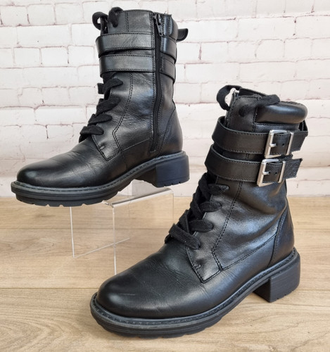 Black leather ankle boots - m&s,