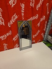 Vintage Wall Mirror Lead & Glass 31x14cm