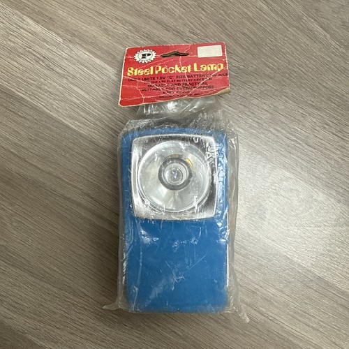Vintage blue flashlight metal - vintage,