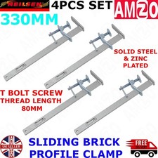 Neilsen 4pc Sliding Brick Profile F Clamp Bricklaying DIY Clamps 13" 330mm