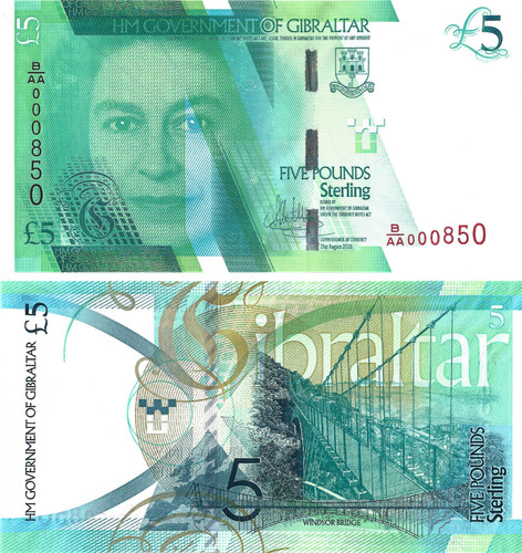 Gibraltar 2021 5 banknote - gibraltar,