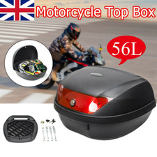 56L XXL Universal Motorcycle Top Box 2 Helmets Rear Luggage Storage Back Case UK