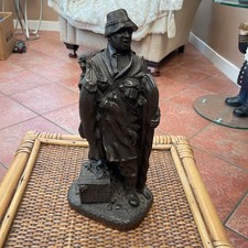 VINTAGE HEREDITIES COLD CAST BRONZE COMPOUND PIKE FISHERMAN WITH CATCH FIGURE