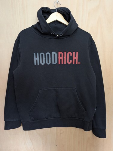 Hoodrich black spellout logo - black,