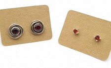 Sterling Silver Garnet Stud