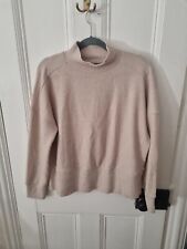 Dunnes Beige Oversized Turtle Neck Jumper Size M Batwing Sleeves