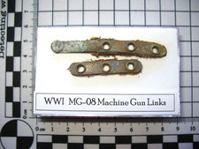 WWI WW1 Battle of the Somme Mg-08 belt link with some fabric remaining #3