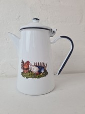 Vintage Münder Email Enamel Coffee Pot Chicken Design