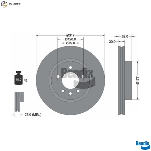 Brake disc bds1675hc for - 2x,
