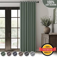 Thermal Blackout Curtains Insulated Heavy Eyelet Ring Top Door Curtain Pairs
