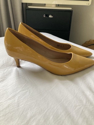 Mustard kitten heels - kitten, heels,