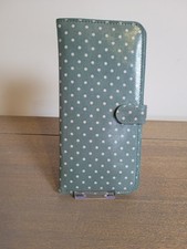 Cath Kidston Green /  White Polka Dot Spotted Oilcloth Travel Wallet Purse