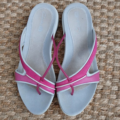 Clarks ladies pink toe - toe, post