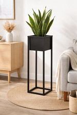 60cm Black Metal Plant Pot