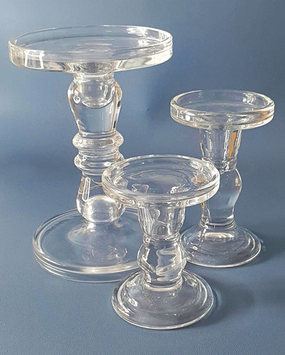 Clear round glass - round, pedestal