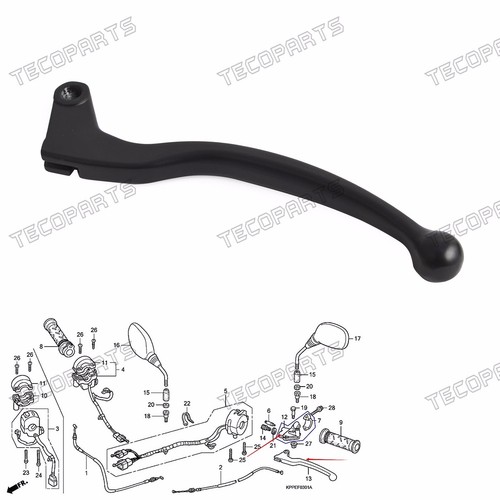 Cast alloy black clutch lever - black,