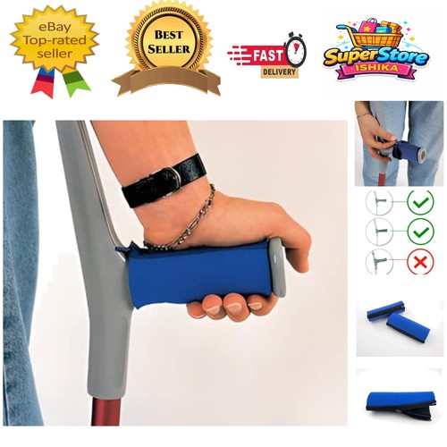 Blue neoprene crutch - neoprene, grip
