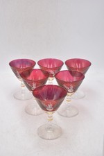 Vintage Set of 6 Cranberry