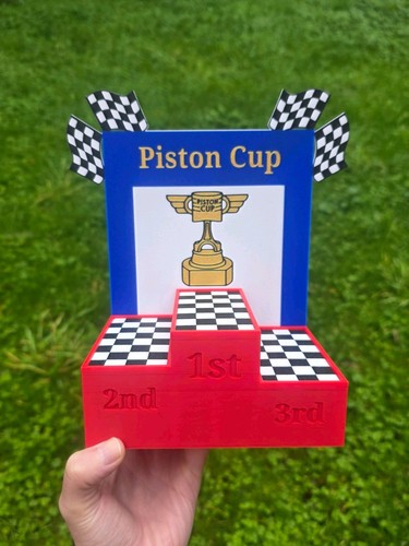 Pixar cars podium - stand, piston
