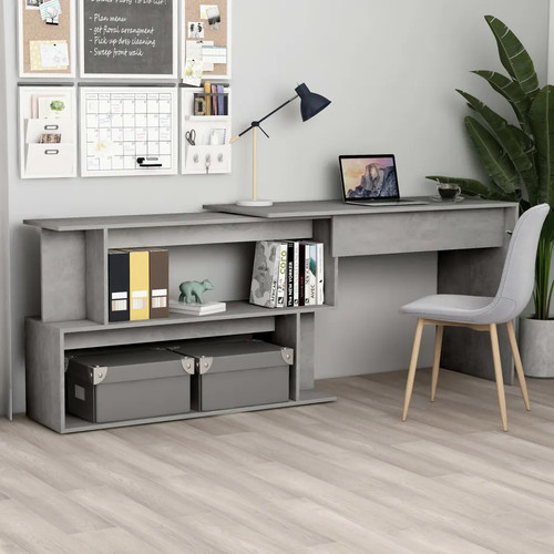 Walplus corner desk concrete - corner,