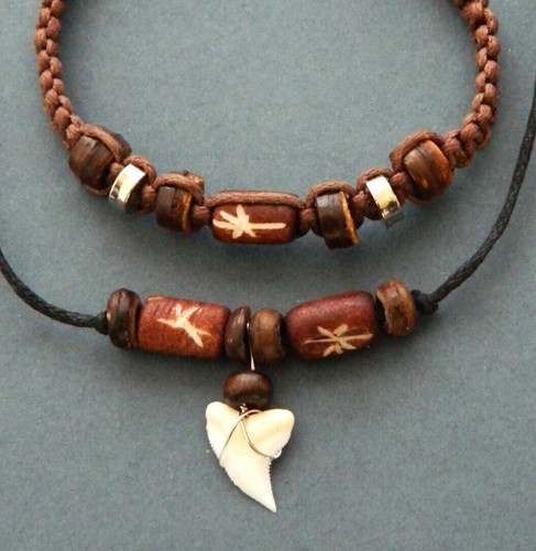 Shark tooth necklace bracelet - necklace,