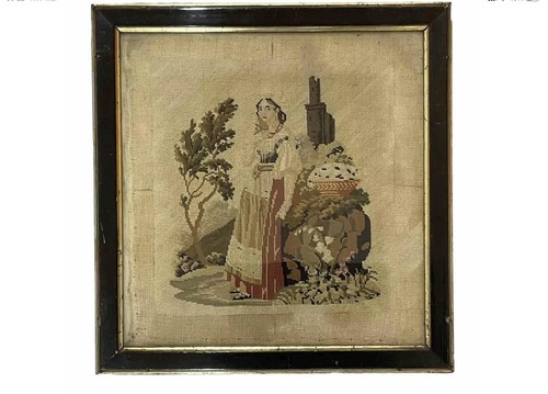 Woolwork tapestry maid - tapestry,