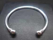 Silver Smooth Torque Bangle Bracelet Stamped 925
