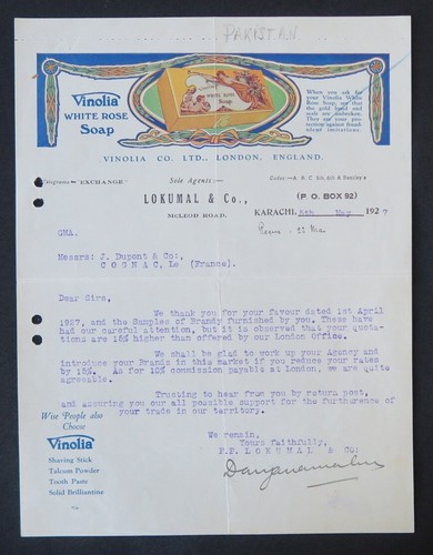 Invoice 1927 vinolia soap - invoice,