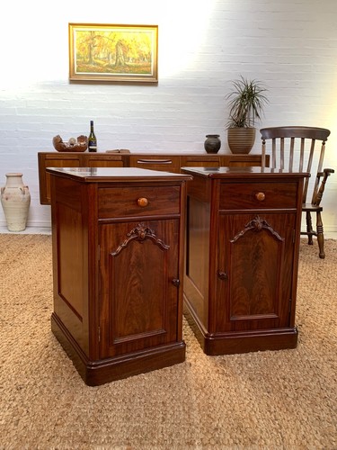 Victorian mahogany bedside - victorian,