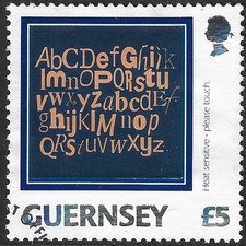2003 Guernsey Sg 1008 £5 Letters on a Stamp on a Letter Fine Used