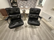 Eames Inspired ES108 Classic Lobby Chairs In Soft Italian Leather. 2 Available