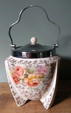 Vintage Art Deco A J Wilkinson Floral Dance Biscuit Barrel Made In England