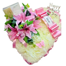 Silk Funeral Flower Heart