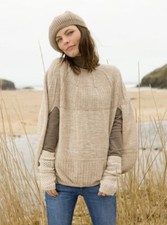 CELTIC SHEEPSKIN CLOTHING BEIGE KNITWEAR COCOON CAPE SIZE S VGC RARE