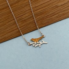18ct Gold & Silver Bird on a