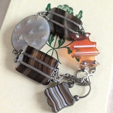 Antique Victorian Silver Agate