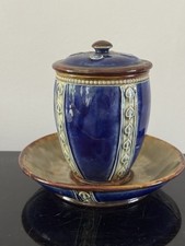 Antique Royal Doulton Stoneware 8405  jam pot Jar Edwardian 1920s Collectible