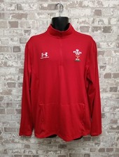 Under Armour Wales Rugby 1/4 Zip sweater Top WRU Size Large Mens