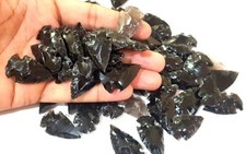 1" Lot Of 20 Black Obsidian Arrowhead Native Flintstone Jewelery Making Flint