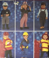 USED & VINTAGE 'SIMPLICITY ' FIREMAN POLICEMAN PATTERN 5871 SIZES 1/2-4 YRS