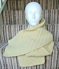 HAND KNITTED SCARF. WOOLCRAFT ARAN colour slightly darker than cream