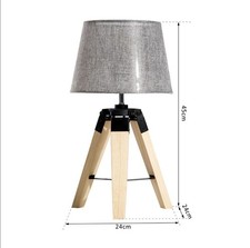 Wooden Tripod Table Lamp for