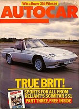 AUTOCAR MAGAZINE 03-APR-85 - Reliant Scimitar SS1, Fiat Uno, MG Montego Turbo