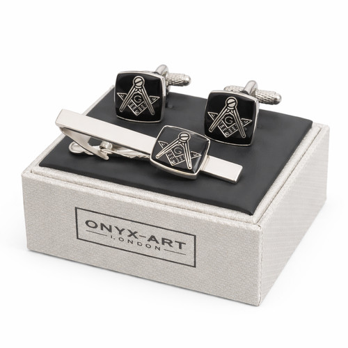 Masonic cufflinks and tie - cufflinks,