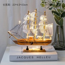 Wooden Sailboat With Lamp Boat