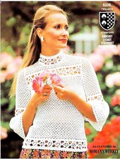 Vintage CROCHET PATTERN COPY Victorian Style Blouse 3ply STEAMPUNK 32-38 Bust 65