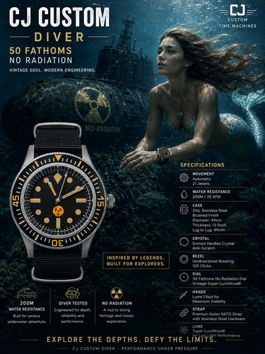 Custom vintage diver - vintage, 50
